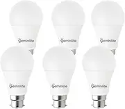 Geminilite B22 LED Light Bulb Bayonet 12W (100W Equivalent) High Brightness 6500K Daylight White, Not Dimmable B22 LED Class A Light Bulb Pack of 6