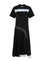 3.1 Phillip Lim Deconstructed Cotton T-shirt Midi Dress - Black - M (UK12 / M) M (UK12 / M)