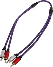 SECFOU Dark Violet RCA Male to Male Audio Cable Subwoofer RCA Cable for Tv Computer Speaker Amplifier Sound User-Friendly Design 50cm