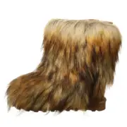Bearpaw Sasha Furry Faux Fur Hickory Boots Womens Size 7 NIB