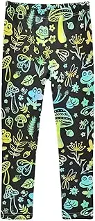 [Caihoyu] Leggings for Girls Soft Comfortable Leggings for Kids Elastic Waist Girls Printed Leggings 4-10T