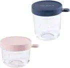 - Set of Baby Food Storage Containers - Glass Conservation Jar - Graduation Meas