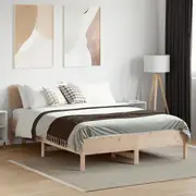 Bed Frame without Mattress Slatted Bedstead Bed Base Solid Wood Pine vidaXL