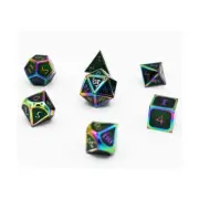 Foam Brain Dice Poly Set - Burnt Opal w/Emerald (7) New