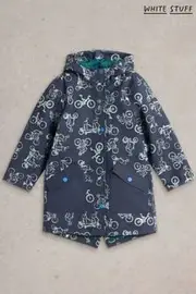 White Stuff Blue Bike Printed Raincoat (AT9239) | $99