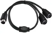 Traovien S-Video 7 Pin Mini DIN Y Splitter Cable, Mini 7-Pin DIN S-Video Male to 2 Female Y Splitter Extension Adapter Cable for TV Receiver, TV, Monitor, Projector,Etc(50CM/20Inch) (7pin M/2F)
