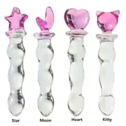 Glass Dildo Dong Wand Thruster Butt Anal Plug Beads Vaginal Adult Sex Toy New