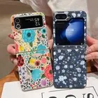 For Samsung Galaxy Z Flip6 Z Flip5 Flip4 3 Shockproof Silicone Floral Case Cover