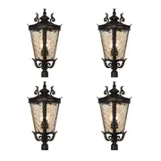 Vintage Lantern 4X 71.2cm Wall Lamp Modern Aluminum & Glass Wall Light Classic Outdoor Sconce Decorative Exterior Lighting