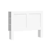 Oikiture Headboard Bed Head Double Size Bedhead with Storage Shelves White