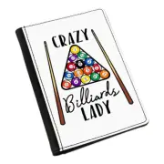 Crazy Billiards Lady Passport Holder Cover Case Wallet Funny