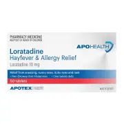 ApoHealth Loratadine Hayfever & Allergy Relief Tab X 50 (Generic for CLARATYNE)
