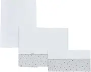 Cambrass Basket Flat Sheet Set (80 x 120 cm, Stela Grey, 3Piece)