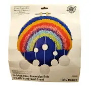 New Loops and Threads Rainbow Punch Needle Kit Yarn Craft 8 In Round