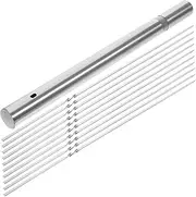 1 Set Stainless Steel BBQ Skewers Flat Design Vertical Skewers for Grilling Meat Vegetables with Tube Reusable Easy to Clean for BBQ Parties and Outdoor Cooking