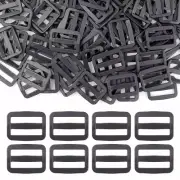 100Pcs Plastic Tri-Glide Slides Buckles,Adjustable Webbing Strap Triglide
