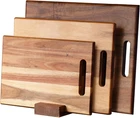 Acacia Wood Cutting Boards Set of 3 PCS for Kitchen, Large Wooden Cutting Board