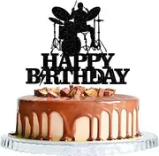 WRACKKIAR Drum kit Happy Birthday Cake Topper-Drum Set Cake Topper for Music Theme Party for Rock Roll Drummer Party Decor