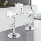 Bar Stool 2X Adjustable Kitchen Stools Luna Swivel Counter Barstools White Di...