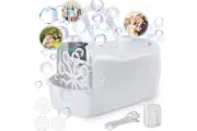 Electric Bubble Machine with 3 Bubble Holes, USB Rechargeable Portable Stage Toy for Indoor and Outdoor Birthday Parties