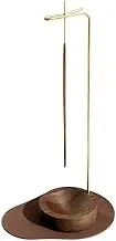 Dostende Incense Holder, Multi-Purpose Design Wooden Incense Burner ash Catcher with Brass Incense Stick Holder for Home Decor Yoga Spa Madiation (Walnut Wood)