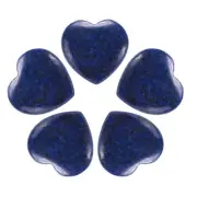 5Pcs Natural Heart Stone Quartz, Love Heart Worry Stones, Blue Aventurine