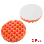 2 Pcs 150mm 6" Orange Foam Buffing Polishing Pad Wave Buffer for Car Polisher