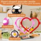 Heart Shape Pancake Maker Breakfast Baking Omelette Rings Cooking Tools