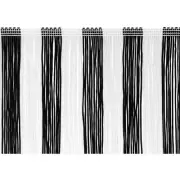 4" Striped Multicolor chainette Fringe Black/White (5 Yard Cut) Trim