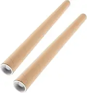 HOODANCOS 2pcs Carton Packaging Document Mailing Tubes Round Mailing Tubes Cardboard Mailing Tube Shipping Tubes Cardboard Craft Tubes Poster Tubes Craft Paper Tubes Khaki Paper