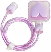 Generic Charger Cable Protection Kit for Multiple Devices, Love Purple, 5 Pcs