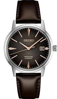 Seiko Mens Presage Cocktail Time Automatic Brown Dial Watch SRPJ17
