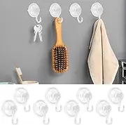 12 Pcs Suction Cup Hooks for Shower, Clear Shower Suction Hook Heavy Duty Vacuum Window Suction Hook Removable Suction Cup Wreath Hanger Hold Up to 10kg for Wreath Towel Clothes