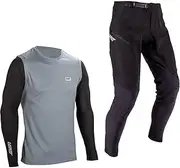 [Leatt] Unisex Adult Jersey + Trousers Combo Set (Jersey + Trousers) MTB Ride Kit 1.0-M-Titanium