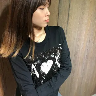 美國百分百【全新真品】Armani Exchange 大學T 長袖T恤 女 T-shirt AX 亮片 黑色 J980