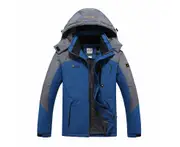 Amoretu Mens Winter Coat Fleece Lined Waterproof Snow Ski Jacket with Hood-Blue3