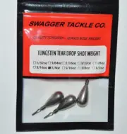 swagger tackle tungsten tear drop shot weights 1/4oz sinker