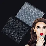 Press on Nail Sticky Tabs - 50 Sheets Thin Nail Glue Stickers | Double Sided Jelly Adhesive Dots Tips Flexible for Acrylic Nails Manicure Tape Pluvo