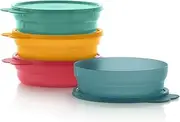 [Tupperware] Brand Microwave Reheatable Cereal Bowls (500mL/2 Cup) + Lids - Dishwasher Safe & BPA Free - Airtight, Leak-Proof Food Storage Containers