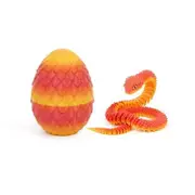 Sunset Red 3D Printed Viper Dragon Egg Set Movable Joint Toy Popular Easter Gift for Children