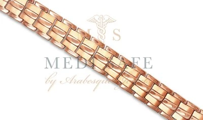 MENS POWERFUL TITANIUM BIO MAGNETIC BRACELET. 9ct ROSE GOLD PLATED. PAIN RELIEF