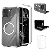 [GIOPUEY] Magnetic Mobile Phone Case for Google Pixel 9 Pro Fold Case, Case Compatible with MagSafe, Transparent PC Back Shockproof Protective Case - Clear