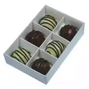 50 WHITE CHOCOLATE BOX 12x8x3 CLEAR LID 6 Bay mini sweet small favour gift