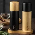 Oak Pepper and Salt Grinder Set Salt Shakers Spice Grinder for Pepper Salt