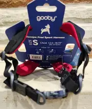 Gooby Escape Free Sport DOG Harness - Small Breed- Step In Size S. Red/ BLACK