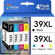 Fooylen 39XL 39 Ink Cartridges 4-Pack Compatible for Epson 39XL Ink Cartridges Multipack for Expression Home XP-4105 XP-2105 Printer (1B 1C 1M 1Y)