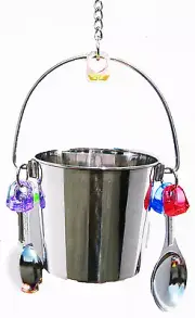 1054 Big Fun Bucket Bird Toy parrot cage stainless steel toys cages african grey