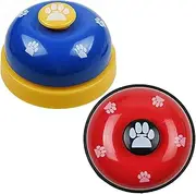 (2 Pack) Pet Doorbells, Proxima Direct Metal Bell Dog Training Bell,Puppy Door Bell for Potty Training & Communication Device with Clear Ring Paw Size Button for Doggie Cats (Blue+Red)