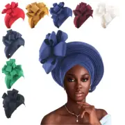 African Women Hijab Cap Aso Oke Headtie Auto Gele Nigerian Wedding Turban Hat