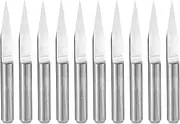uxcell Wood Engraving Bit Solid Carbide 3.175mm 1/8" Shank, 20 Degree 0.1mm Tip CNC Router Tool for Acrylic PVC MDF PCB Wood Carving, 10pcs